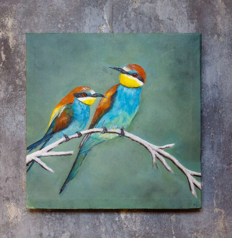 Kleurrijk vogelpaar (bijeneters)